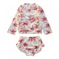 thumbnail image 4 of Uccdo Toddler Girls Rashguard Swimsuit Set, Little Girl Long Sleeve Floral Bathing Suits Swimwear, 2 Pieces, 1-9T, 4 of 4