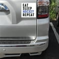 thumbnail image 2 of DistinctInk Custom Bumper Sticker - 3" x 3" Decorative Decal - White Background - Eat Sleep Hockey Repeat, 2 of 2