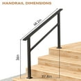 thumbnail image 2 of Handrails for Outdoor Steps, 2 Step - Aluminum & Wrought Iron Stair Railing for 2 to 5 Steps, Adjustable Handrailing Kit, Hand Rails for Decks, Porches, and Concrete Steps, 2 of 7