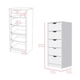 thumbnail image 3 of CoSoTower Dresser Kamran, Five Drawer Narrows, White Finish, 3 of 7