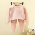 thumbnail image 2 of Toddler Baby Girl Clothes 1T 2T 3T 4T 5T Fall Winter Outfits Contrast Color Long Sleeve Sweatshirt + Pants Sets Fall Winter Outfit 2PC Long Sleeve Pajamas Set 3 6 9 12 18 24 Months 2T 3T, 2 of 5