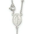 thumbnail image 3 of 925 Sterling Silver Rosaries Necklace Chain Polished Bead Rosary 16 inch, 3 of 4