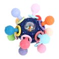 thumbnail image 1 of Juguete mordedor sensorial para bebé, pelota, sonajero, juguetes para masticar, actividades de agarre, sonajero, juguete sensorial para bebé, pelota de goma suave, azul estrellado, 1 of 15