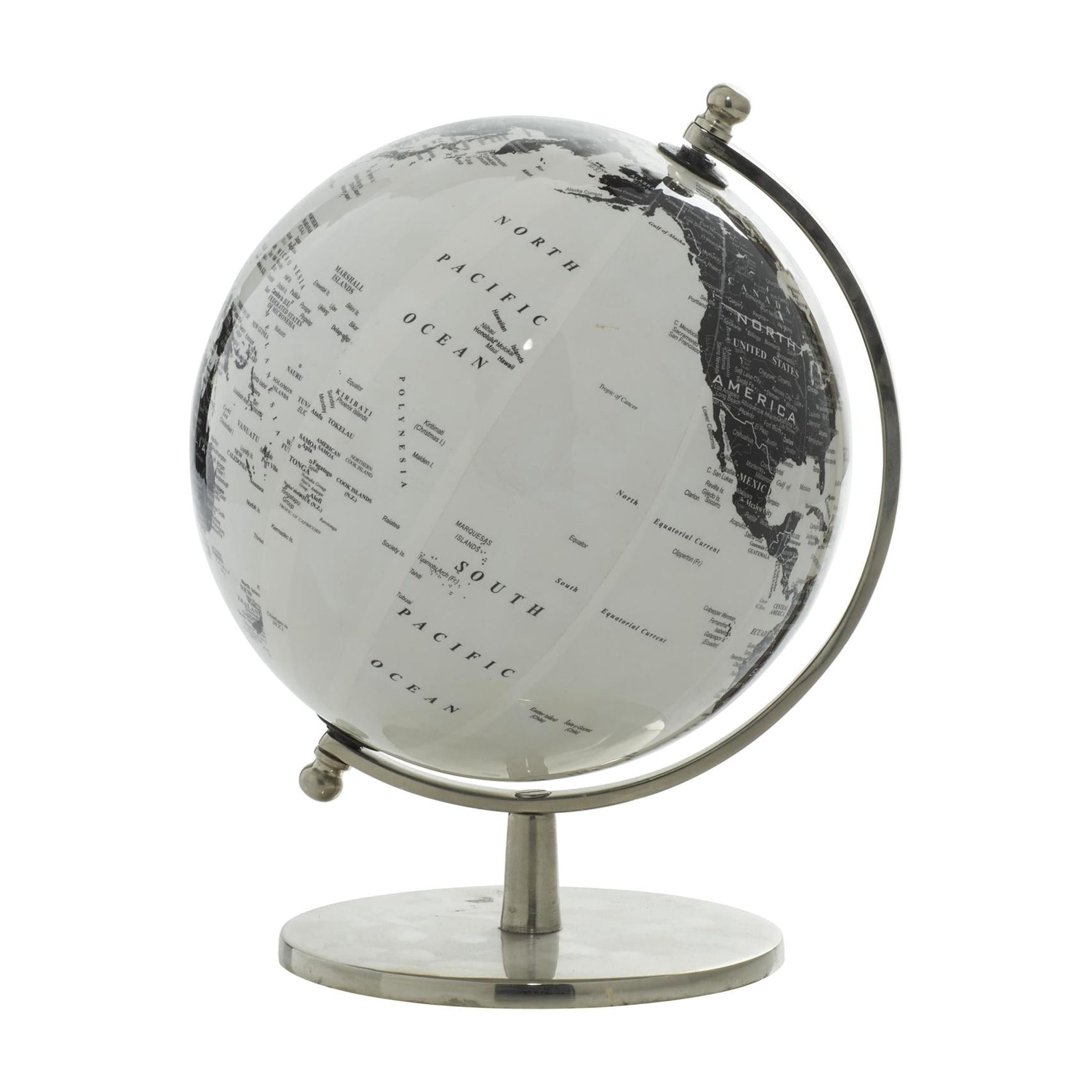 DecMode 8" White World Map Globe