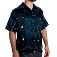 thumbnail image 2 of Constellation Men's Short Sleeve Casual Printed Button Down Beach Shirts, 2 of 6