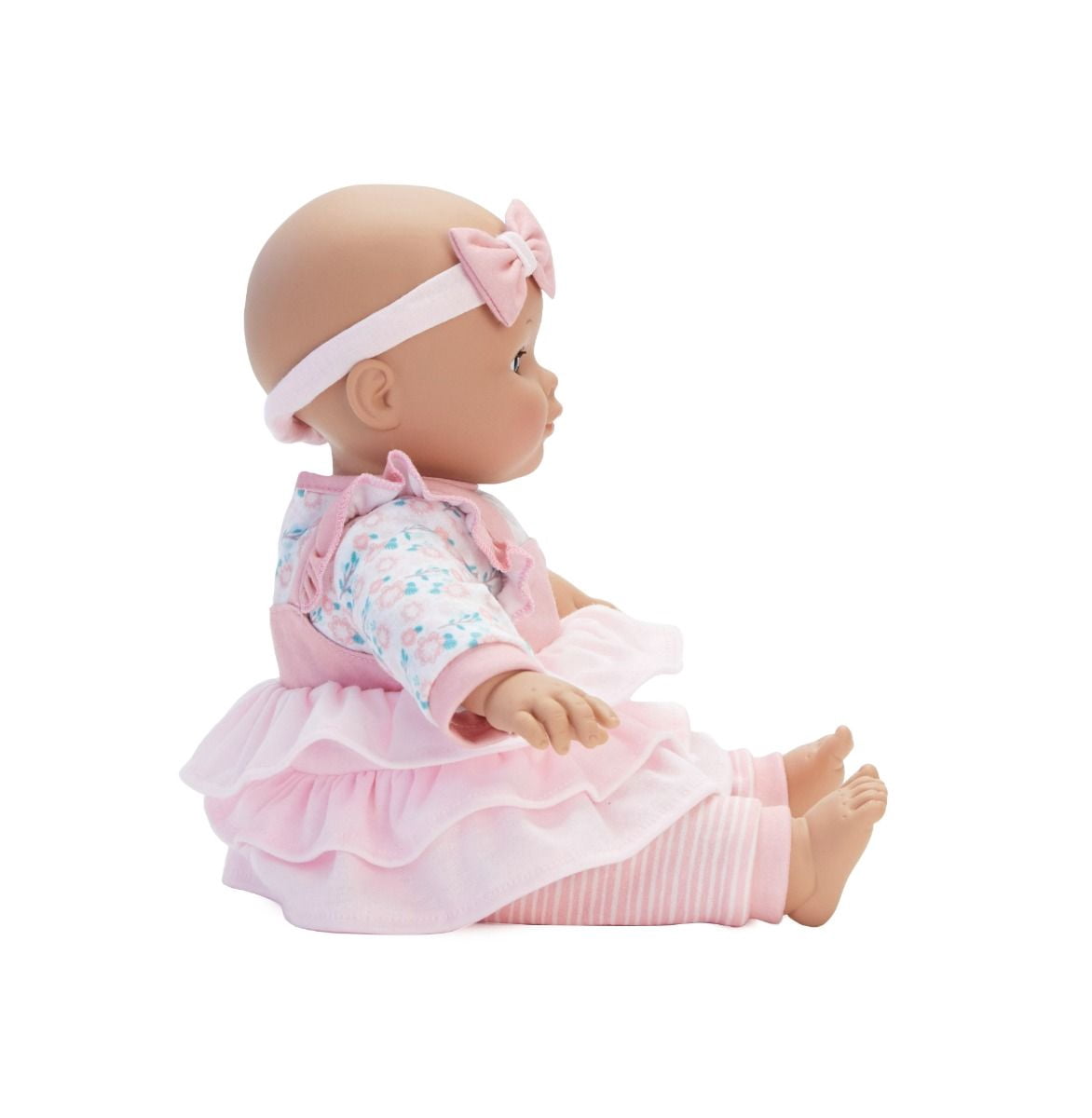 Madame Alexander 14-Inch Baby Cuddles Doll with Bottle, Pink Floral, Medium Skin Tone