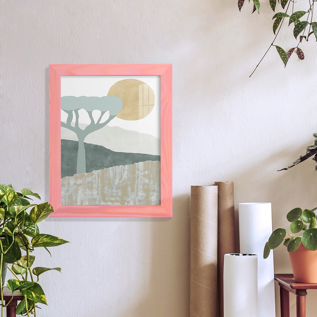 Ennerdale III - Framed Print w/glass - Sunset Pink