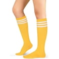 thumbnail image 2 of CHUNTIAN Sox Womens Girls Triple Striped Knee High Socks Roller Skate Socks Cotton Sport Athletic Tube Socks Costume Stocking, 2 of 8
