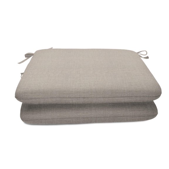 Casual Cushion Outdoor Chair Cushion, Sunbrella Fade & Water Resistant for Patio Dining Chairs, Kitchen & Porch Benches, 18"W x 18"D, 2" thick, Reversible, Cast Silver