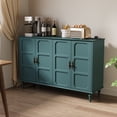thumbnail image 2 of ZOSQUARE 55" Sideboard Storage Cabinet with 4 Storage Doors and 2 Adjustable Shelves, Green Accent Cabinet with Antique Hardware, Credenza Cabinet with Storage for Living Room, 2 of 6