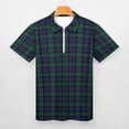 thumbnail image 3 of Blackwatch Tartan Modern Cute Blue And Green Plaid Men Zipper T-shirt Summer Casual Short Sleeve T-shirt Top, 3 of 7