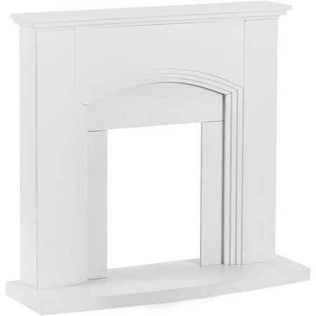 Abbotsford Electric Fireplace Stove Mantel Trim Surround - 45-inch - White Gloss Finish