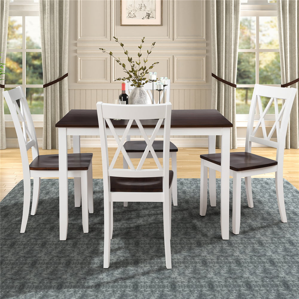 5 Piece Dining Table Set, Modern Kitchen Table Sets with Dining Chairs ...