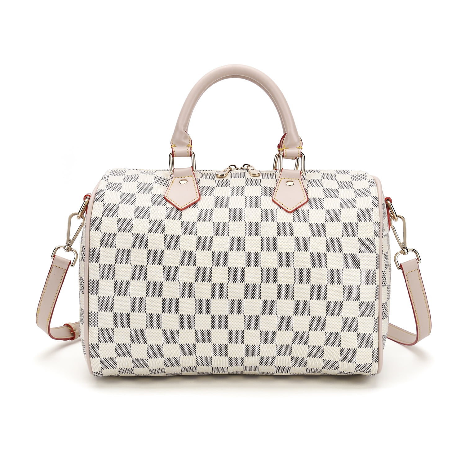 RICHPORTS Checkered Women PU Leather Tote Bag Tassels Leather Shoulder Handbags Fashion Ladies ...
