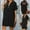 Black, variant on Babysbule 2022 Dresses for Women Clearance Women's Summer Solid Color butterfly Hollowing Casual V-neck Loose Dress