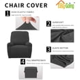 thumbnail image 6 of Easy-Going Super Stretch Sofa Slipcover Non Slip Couch Cover, Recliner Size, Dark Gray, 6 of 7