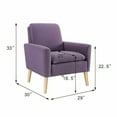 thumbnail image 2 of Dazone 2 Pieces Modern Accent Fabric Chair Single Sofa Comfy Upholstered Armchair Living Room Purple, 2 of 7