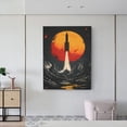 thumbnail image 6 of Kdxio Retro Space Rocket Launch Pattern Canvas Wall Art 12x16 Inches - Waterproof HD Print Solid Wood Frame for Living Room & Bathroom,Vertical, 6 of 8