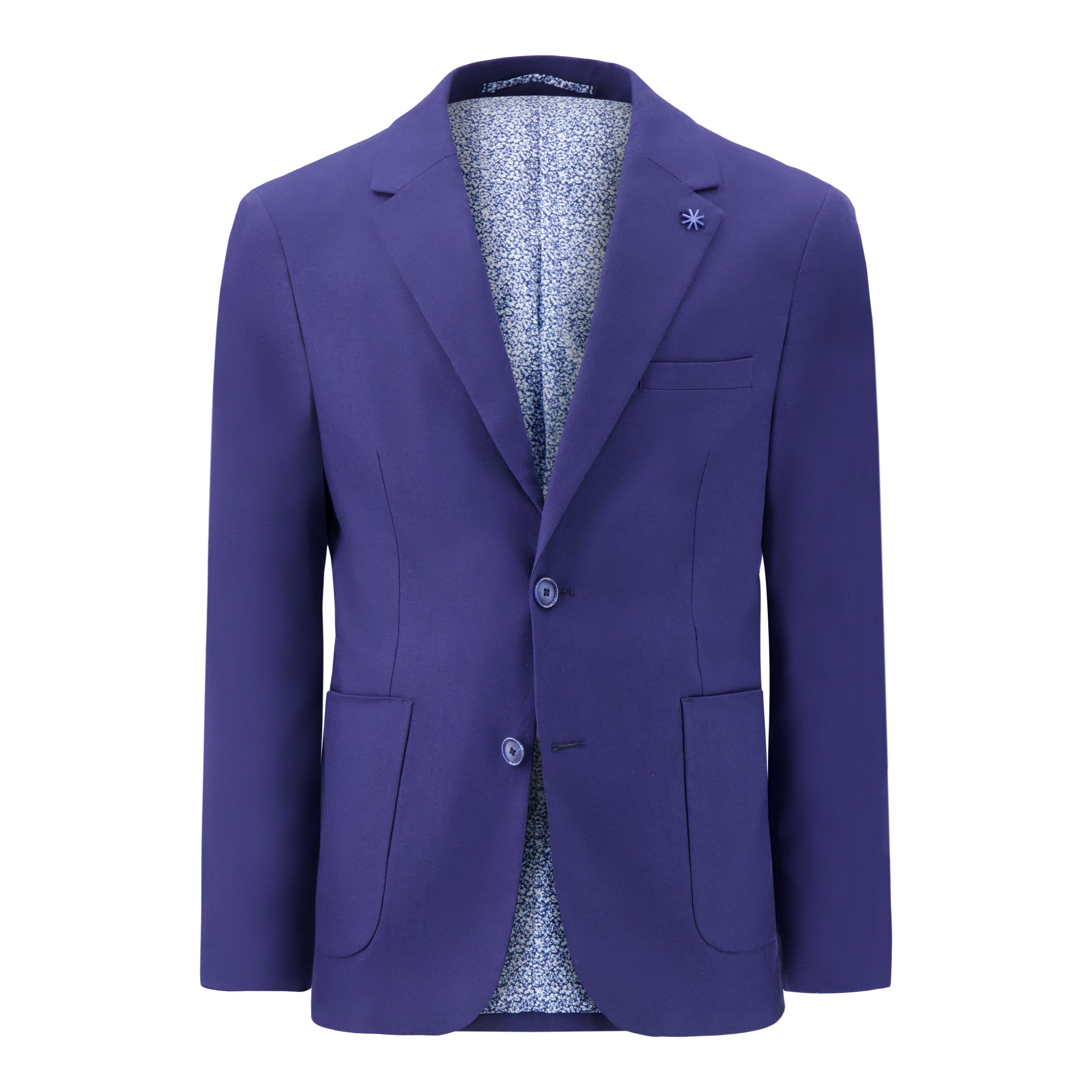 Report Collection Single Breast Full Lined Patch Pocket Linen Men's Jacket