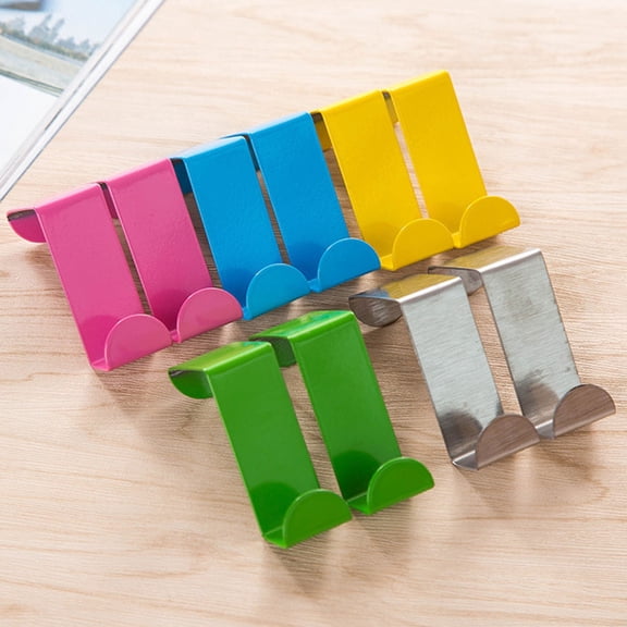 FOMIYES Over The Door Hook Single Green Stainless Steel Ergonomic Use for Clothes Storage