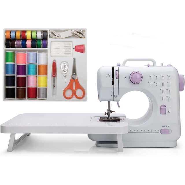 Mini Sewing Machine (Extension stand, Sewing Supplies Set included) - Electric Overlock Sewing Machines - Small Household Sewing Handheld Tool GD-015-CA-A56