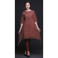 thumbnail image 2 of Bimba Hauts Imprimés Ikat Géométrique Rouge pour Femmes Kurti Asymétrique Robe d'Été pour Filles TTG, 2 of 6