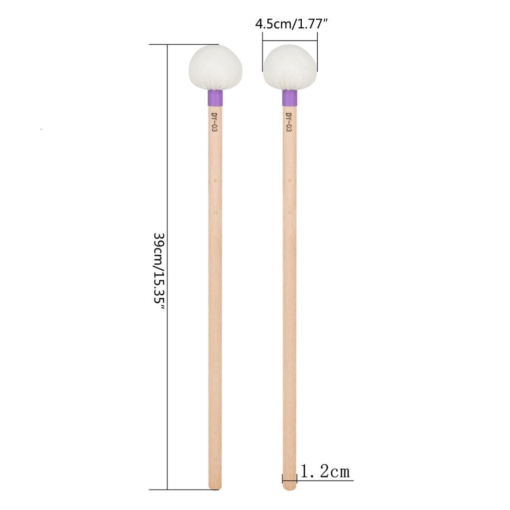 Yihuala 1 Pair Timpani Drum Stick Felt Drumstick Hammer Percussion Band Stick Drum Percussion Accessory