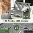 thumbnail image 6 of Gymax Garden Bench All-Weather HDPE 2-Person Outdoor Bench for Front Porch Backyard, 6 of 10