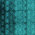 thumbnail image 1 of Ahgly Company Indoor Square Oriental Turquoise Blue Industrial Area Rugs, 3' Square, 1 of 4