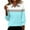 Z-Light Blue, variant on MIUOWANP Women's Short Sleeve Top Color Blocking Simplicity Casual Blouse Striped Printed T-shirt Round Neck Short Sleeve Shirt Size L(8)Green
