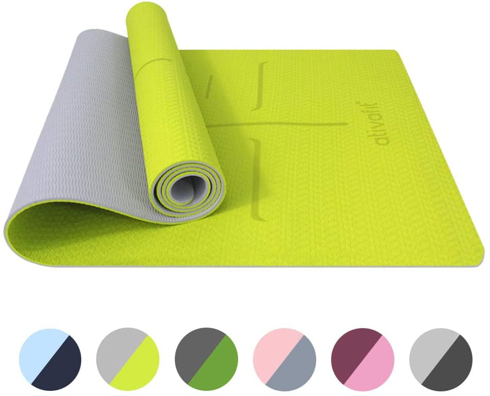 Thick Alignment Eco-Friendly Yoga Mat TPE Carpet-Crossfit Pilates Home Workout 