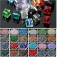 thumbnail image 4 of U8MO 50pcs 6mm Cube Faceted Cut Crystal Glass Loose Beads Lot for Jewelry Making-57# Jade Lt Blue Wine, 4 of 9