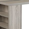 thumbnail image 3 of Dining Table with 3 Side Open Compartments and Metal Trim Inlay Oak Gray - Saltoro Sherpi, 3 of 5