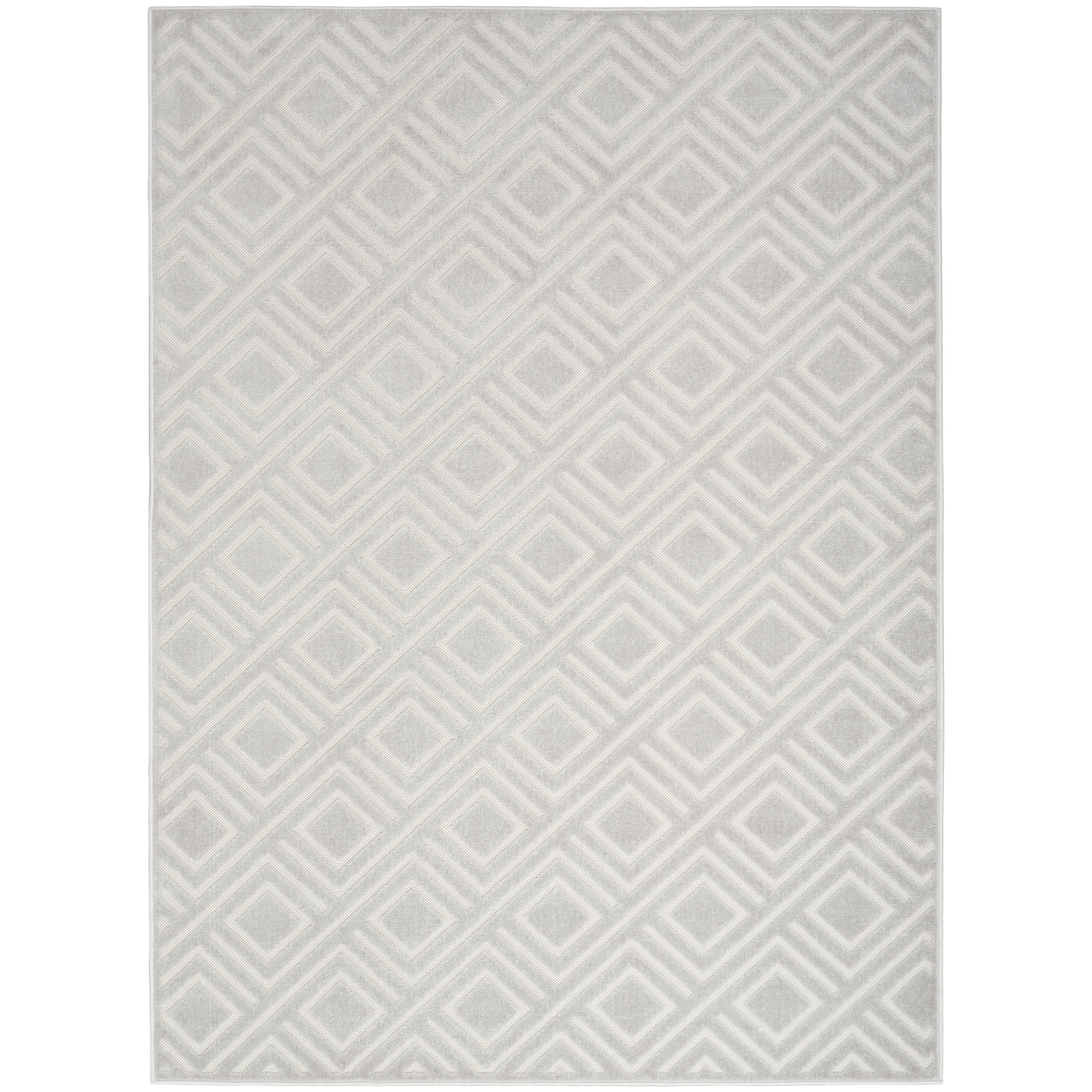 Nourison Care Free 6'7" x 9'2" Light Grey Modern Indoor Rug