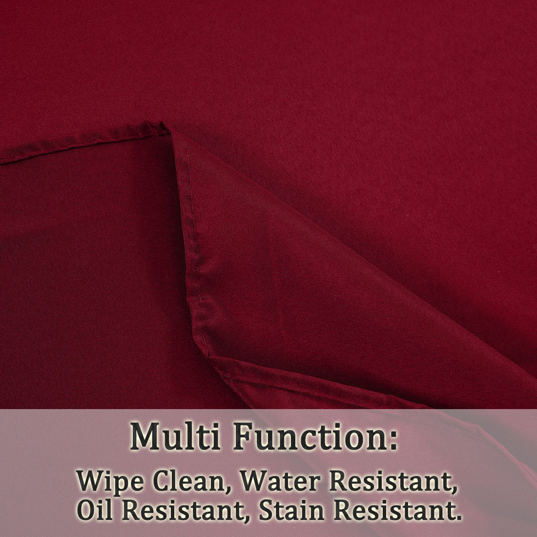 Unique Bargains Rectangle Tablecloth Washable Polyester Table Protector Burgundy 63" x 55"