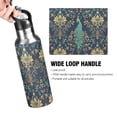 thumbnail image 4 of Yayeee 20oz Insulated Water Bottle Double Wall Stainless Steel with Flip Straw Lid, Navy Blue Peacock Pattern, 4 of 7