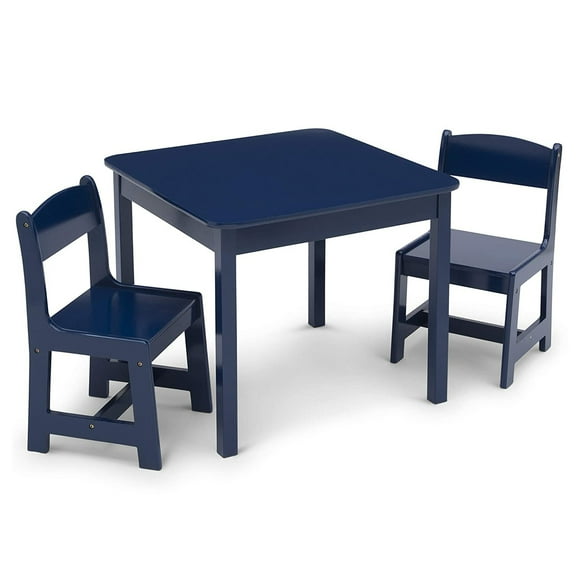 Delta Children MySize Wooden Craft Table and Chairs Set for Toddlers, Deep Blue
