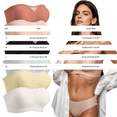 thumbnail image 3 of VISALY Strapless Push Up Bras for Women Push Up Bandeau Non-Slip Wireless No Underwire Seamless Padded Jelly Bra No Underwire Supportive Tube Top Seamless Braslettes Full Coverage Bras Black L, 3 of 9