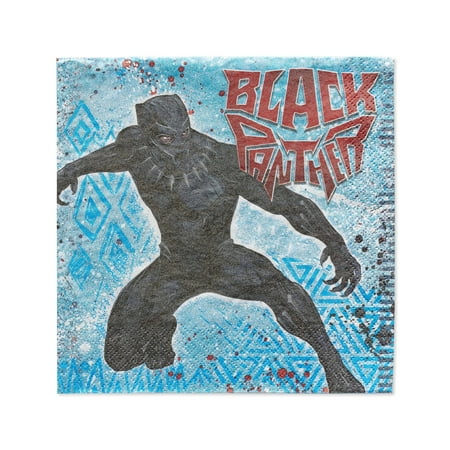 Black Panther Party Paper Lunch Napkins, 16 Count