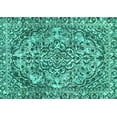thumbnail image 1 of Ahgly Company Machine Washable Indoor Rectangle Abstract Turquoise Blue Modern Area Rugs, 4' x 6', 1 of 4