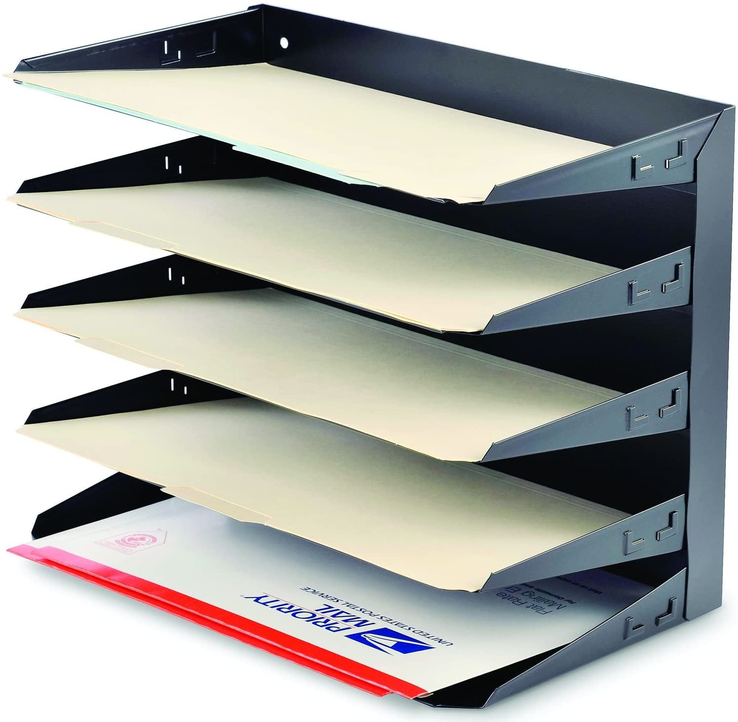 STEELMASTER 5Tier Steel Legal Size Horizontal Organizer, 15.8 x 12.7 x