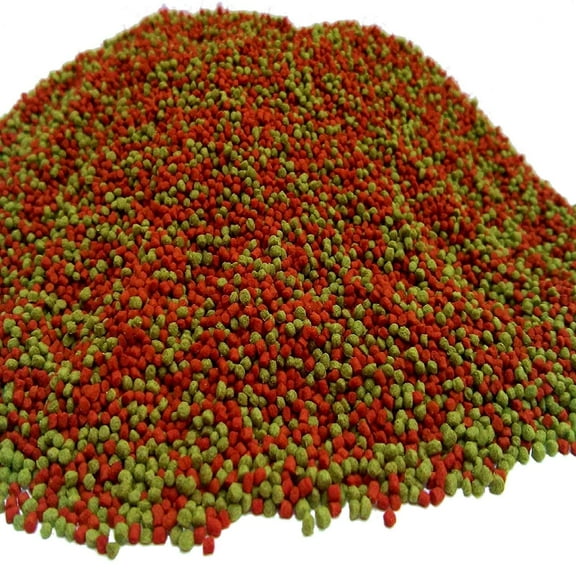 Aquatic Foods Green Gro & Color Red Enhancing 1/32" Floating Pellets Koi, Pond Fish and ALL Tropicals - 12-lbs