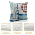 thumbnail image 4 of Creowell Lighthouse Sailboats Ship Pillow Covers for Couch Sofa Indoor Outdoor Throw Pillow Cover Summer Printed on Both Sides 1PC 24x24in, 4 of 5