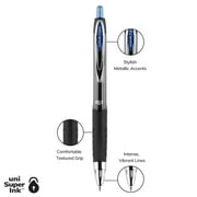 uniball 207 Retractable Gel Pens, Medium Point (0.7mm), Blue Ink, 12 Count