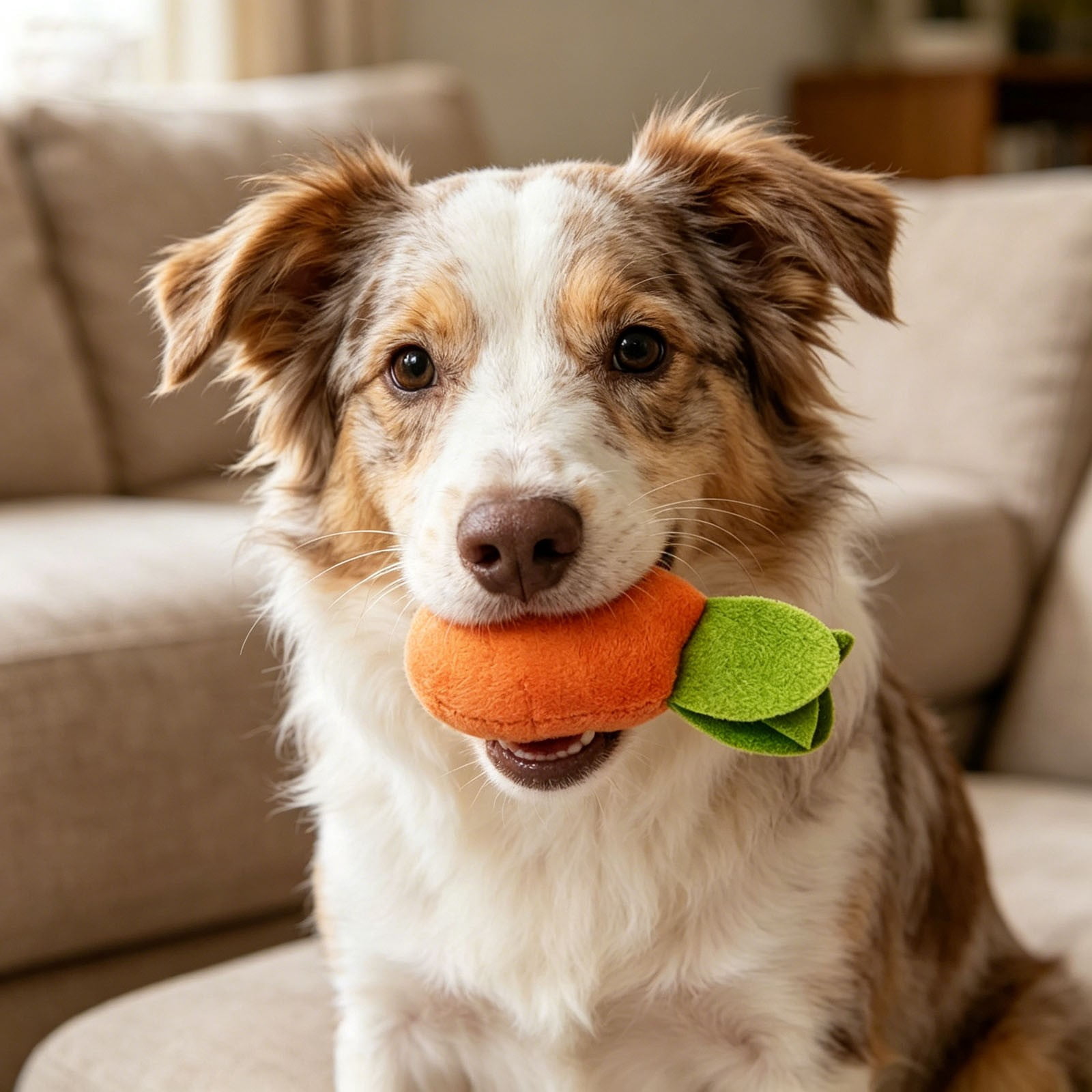 Dog Puzzle Toy Squeaky Carrot Plush Snuffle Mat Interactive Chew Toy for Indoor Play and Boredom Relief
