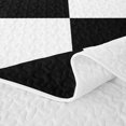 thumbnail image 5 of Erosebridal Classic Checkered Twin Quilt Set for Girls, Abstract Grid Print Twin Coverlet Set, Black White, 2pcs, 5 of 7