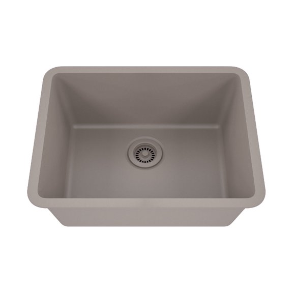 23" x 18" Quartz Kitchen Sink, Single Bowl Sink, Drop-in Sink, Undermount Sink, Granite Kitchen Sink, Galaxy  Concrete Kitchen Sink Lexicon Platinum LP-2318-C-SO