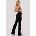 thumbnail image 4 of Buttery Soft Drawstring Waist Flare Pants - Black, 4 of 11