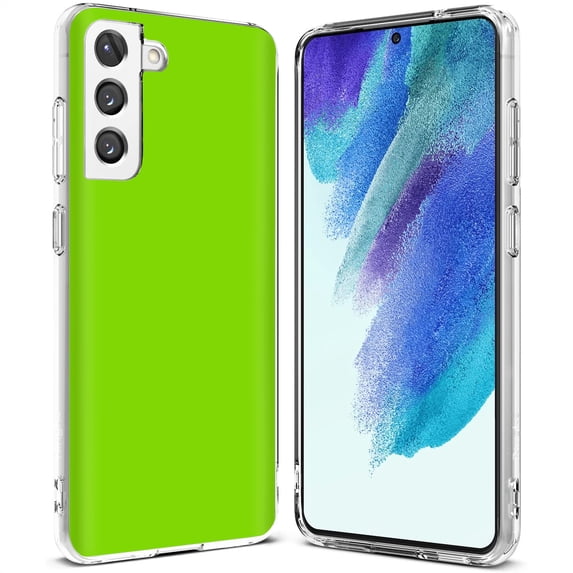 TalkingCase Slim Case Compatible for Samsung Galaxy S21 FE 5G (Fan Edition), Yellow Green Print, Lightweight, Flexible, Soft, USA