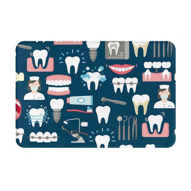 Balery Dental Felpudo de franela, resistente a las manchas y a la decoloración, para uso interior y exterior, fácil de limpiar, 40 x 60 cm